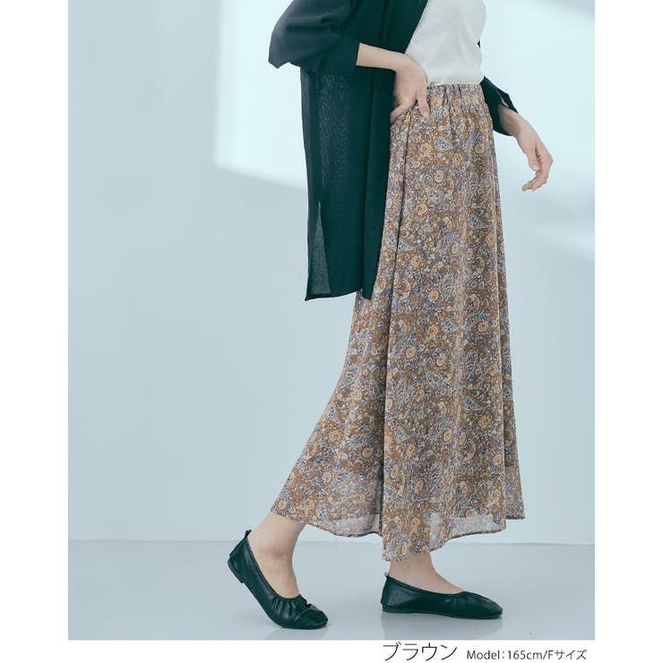 ペイズリー柄シフォンスカート ボトムス ロングスカート | kirakiraShop  | 詳細画像12 
