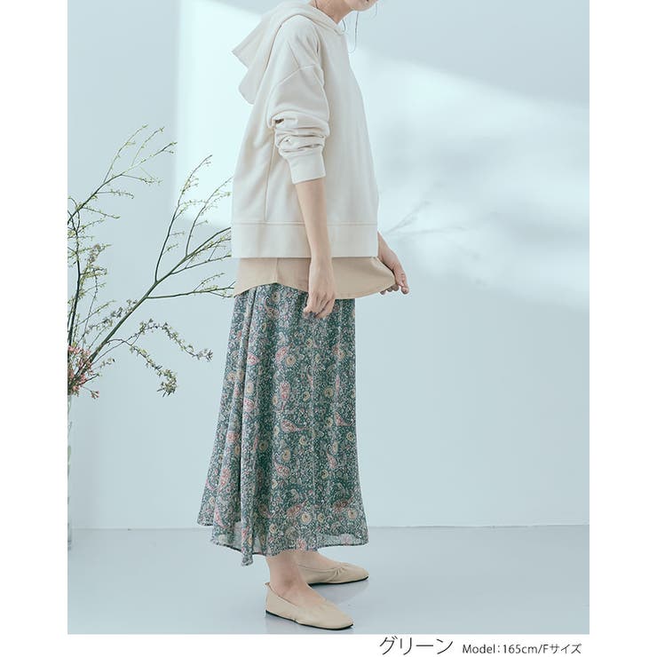 ペイズリー柄シフォンスカート ボトムス ロングスカート | kirakiraShop  | 詳細画像15 