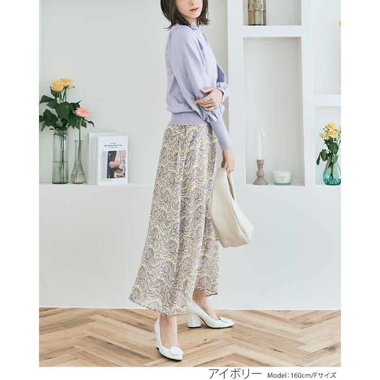 ペイズリー柄シフォンスカート ボトムス ロングスカート | kirakiraShop  | 詳細画像5 