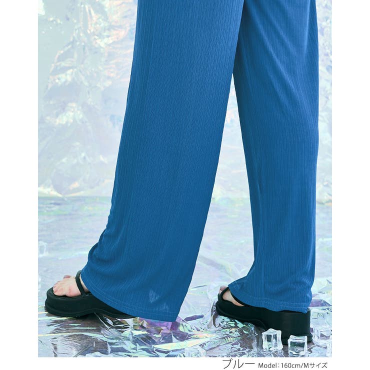 冷涼ランダムリブワイドパンツ 2サイズ ボトムス | kirakiraShop  | 詳細画像15 
