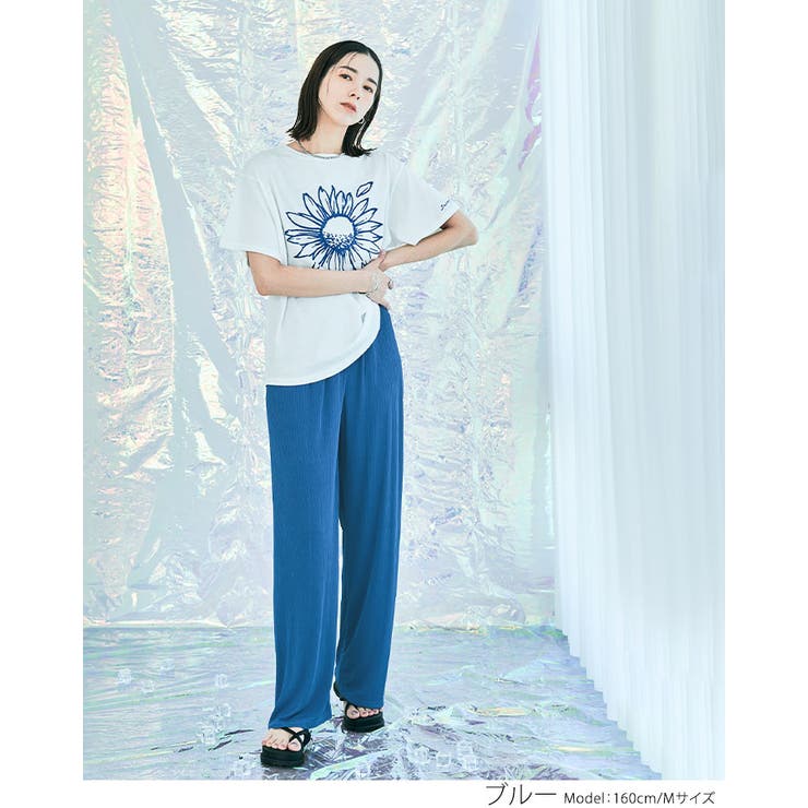 冷涼ランダムリブワイドパンツ 2サイズ ボトムス | kirakiraShop  | 詳細画像16 