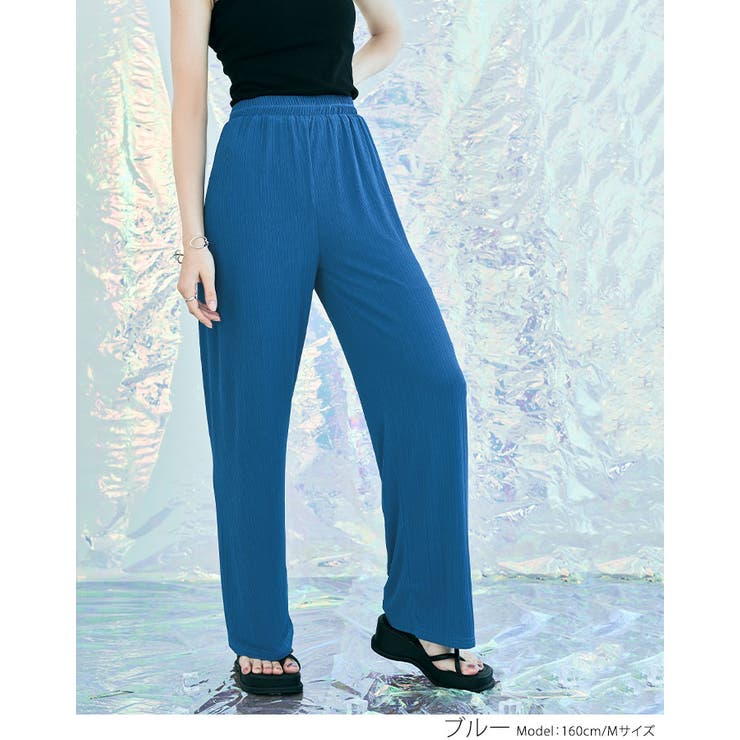 冷涼ランダムリブワイドパンツ 2サイズ ボトムス | kirakiraShop  | 詳細画像18 