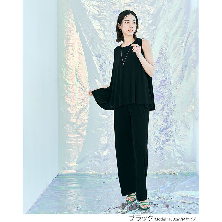 冷涼ランダムリブワイドパンツ 2サイズ ボトムス | kirakiraShop  | 詳細画像3 