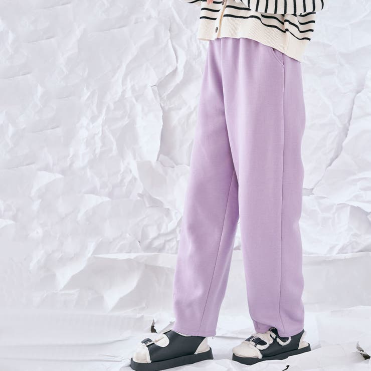 ラベンダー | 裏起毛スウェットカーブパンツ 2サイズ ボトムス | kirakiraShop 