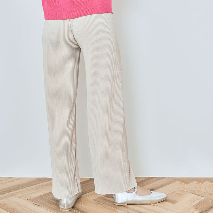 サンドベージュ | 腹巻き一体型アコーディオンプリーツパンツ 2サイズ ボトムス | kirakiraShop 