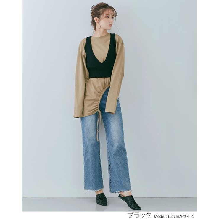 ドロストアシメヘムビッグシルエットロンT トップス カットソー | kirakiraShop  | 詳細画像14 