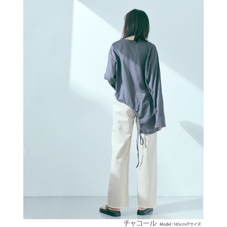 ドロストアシメヘムビッグシルエットロンT トップス カットソー | kirakiraShop  | 詳細画像16 
