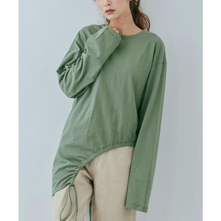 ハーブ | ドロストアシメヘムビッグシルエットロンT トップス カットソー | kirakiraShop 
