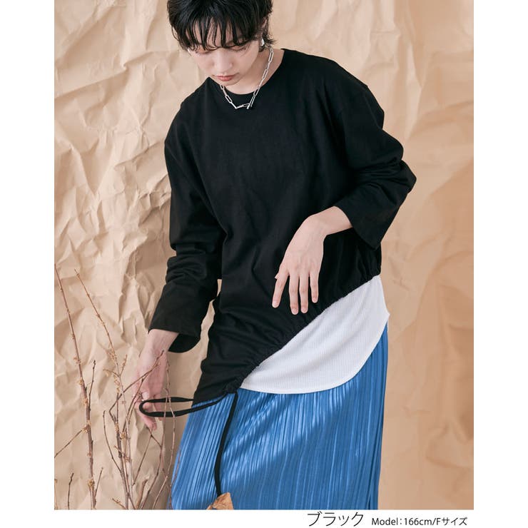 ドロストアシメヘムビッグシルエットロンT トップス カットソー | kirakiraShop  | 詳細画像5 