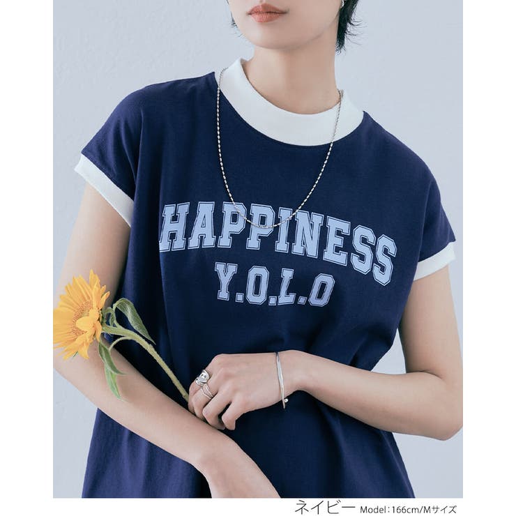 モックネックフレンチロゴTシャツ トップス カットソー | kirakiraShop  | 詳細画像23 