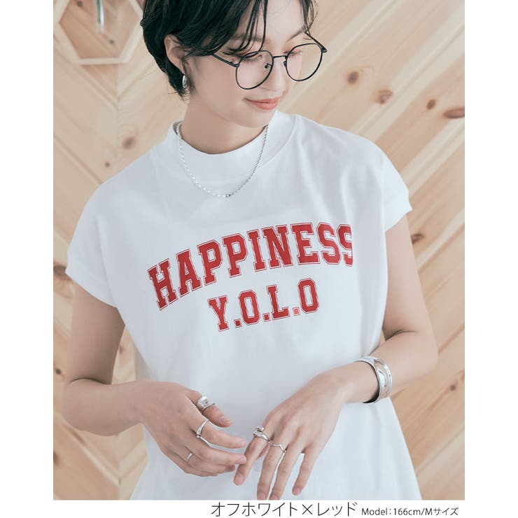 モックネックフレンチロゴTシャツ トップス カットソー | kirakiraShop  | 詳細画像27 
