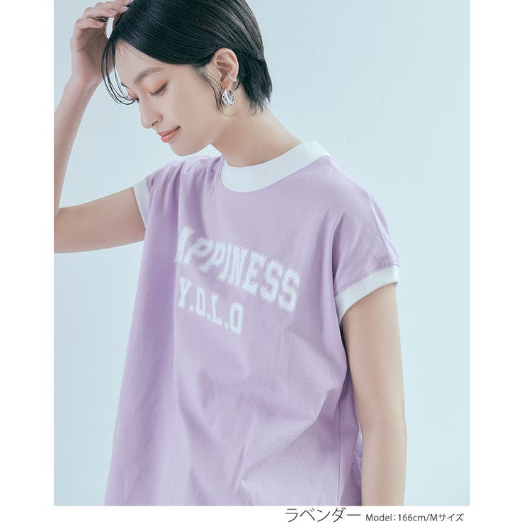 モックネックフレンチロゴTシャツ トップス カットソー | kirakiraShop  | 詳細画像30 