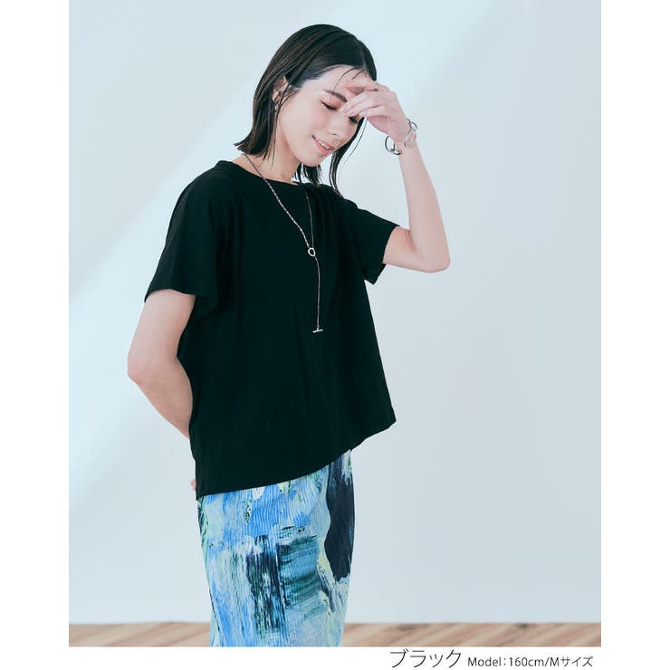 バックツイストコットンスラブTシャツ トップス カットソー | kirakiraShop  | 詳細画像15 
