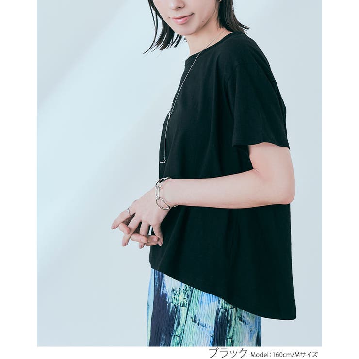 バックツイストコットンスラブTシャツ トップス カットソー[品番