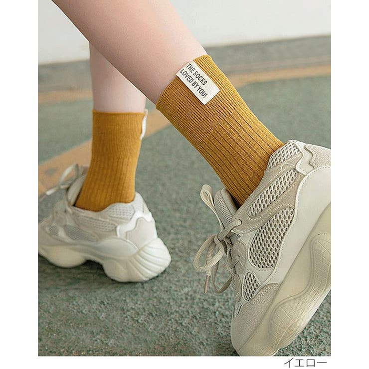 レタリングラベルリブソックス 小物 靴下 | kirakiraShop  | 詳細画像3 