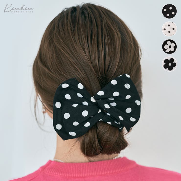ドット&花柄デフトバン 小物 ヘアアクセサリー | kirakiraShop  | 詳細画像1 