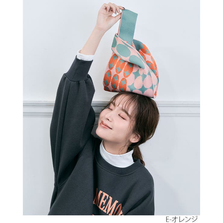 配色ニットバッグ 小物 鞄[品番：IK000007059]｜kirakiraShop