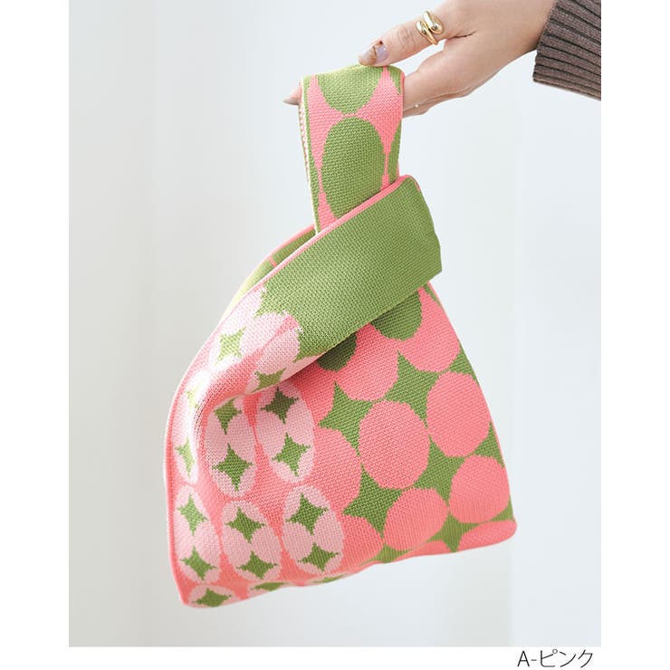配色ニットバッグ 小物 鞄[品番：IK000007059]｜kirakiraShop