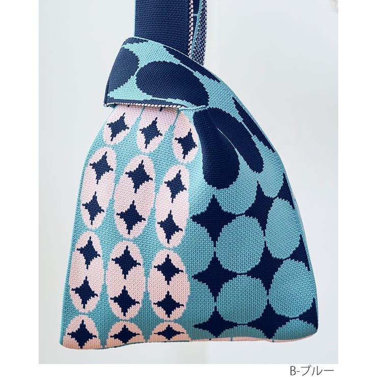 配色ニットバッグ 小物 鞄[品番：IK000007059]｜kirakiraShop