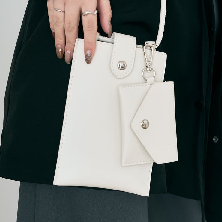 ホワイト | スリムマルチポシェット 小物 鞄 | kirakiraShop 