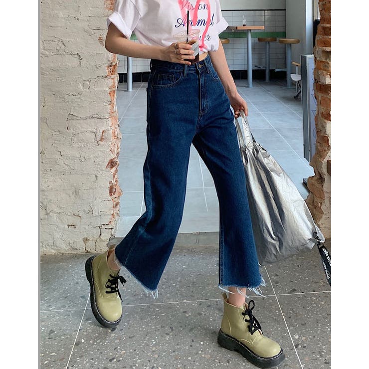カットオフクロップドデニムパンツ 4サイズ ボトムス[品番 カットオフクロップドデニムパンツ 4サイズ ボトムス[品番