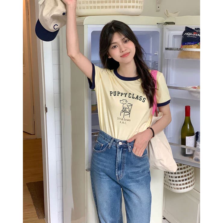 【SHOPLIST限定】配色ラインイラストロゴリンガーTシャツ トップス ロゴT… | kirakiraShop  | 詳細画像12 