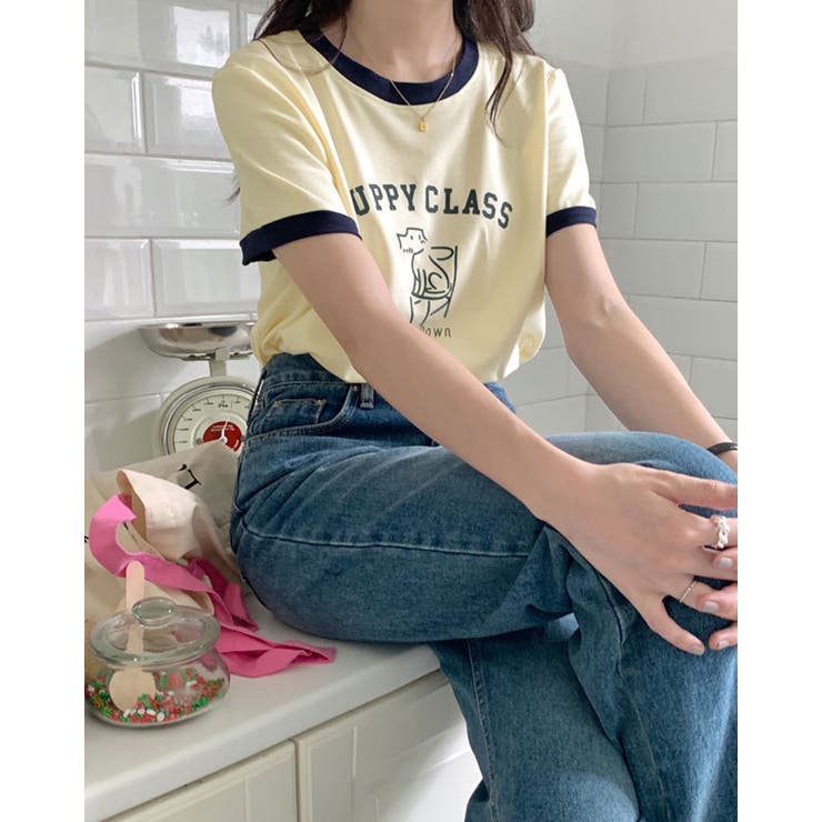 【SHOPLIST限定】配色ラインイラストロゴリンガーTシャツ トップス ロゴT… | kirakiraShop  | 詳細画像14 