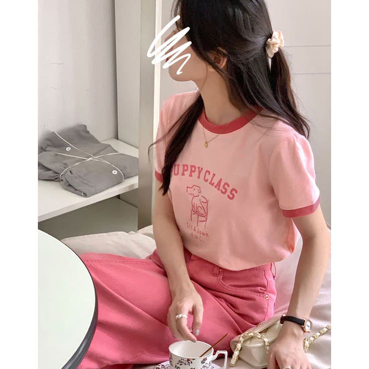 【SHOPLIST限定】配色ラインイラストロゴリンガーTシャツ トップス ロゴT… | kirakiraShop  | 詳細画像19 