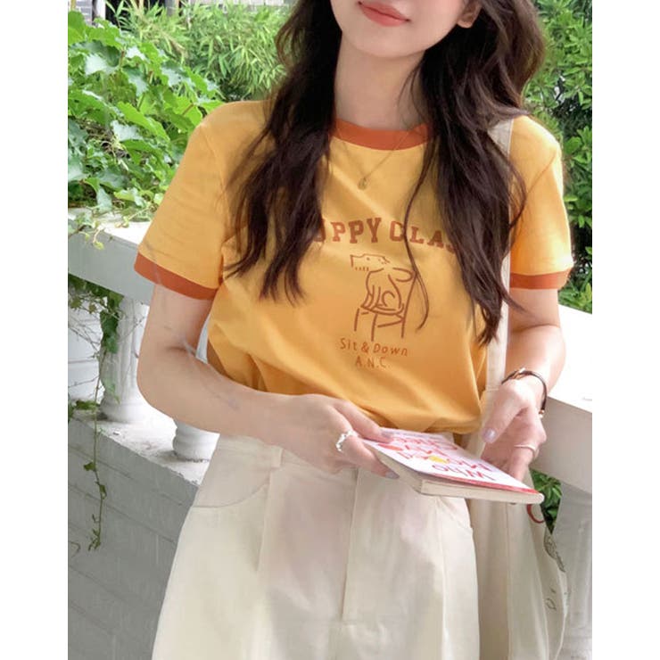 【SHOPLIST限定】配色ラインイラストロゴリンガーTシャツ トップス ロゴT… | kirakiraShop  | 詳細画像29 