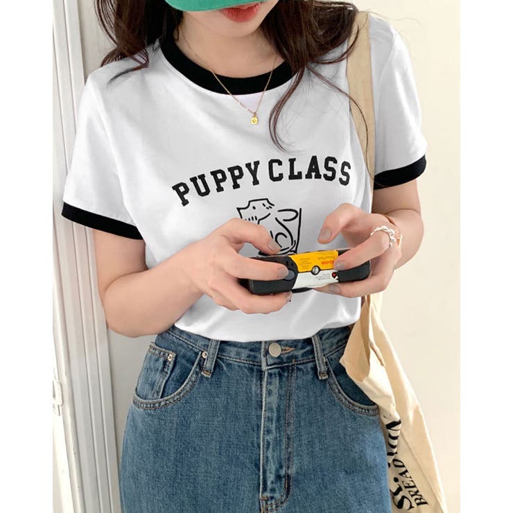 【SHOPLIST限定】配色ラインイラストロゴリンガーTシャツ トップス ロゴT… | kirakiraShop  | 詳細画像5 