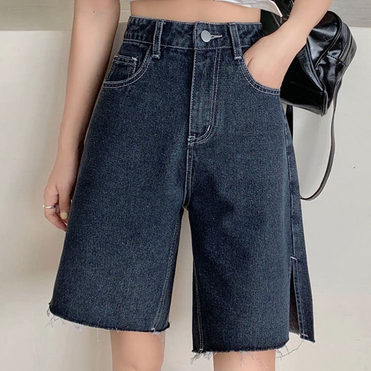 スリットデニムハーフパンツ 3サイズ ボトムス[品番