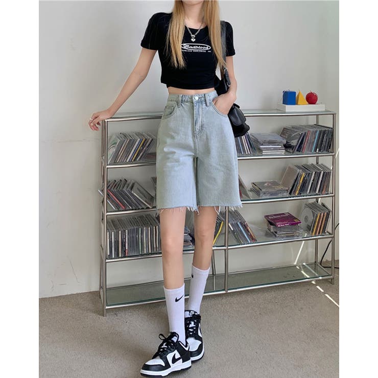 パンツ andwang kirakira short pants Kirakira short pants (black)