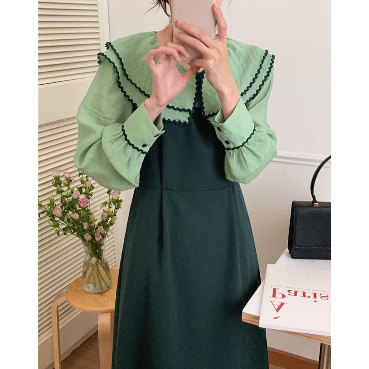 【SHOPLIST限定】ダブルカラーシアードッキングワンピース ドッキングワンピ… | kirakiraShop  | 詳細画像14 
