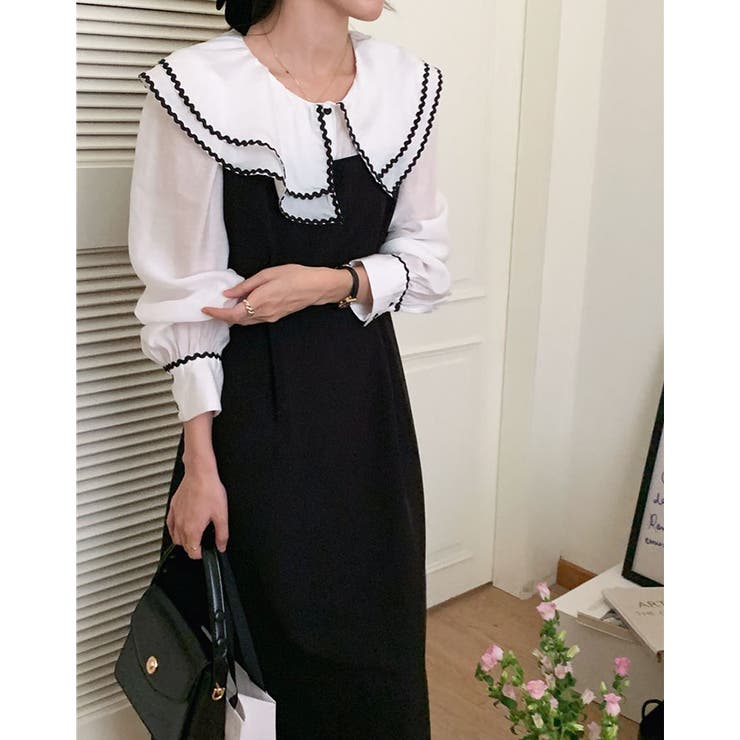 【SHOPLIST限定】ダブルカラーシアードッキングワンピース ドッキングワンピ… | kirakiraShop  | 詳細画像3 