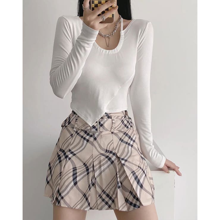 【SHOPLIST限定】ネックリボンストレッチアシメカットソー トップス カット… | kirakiraShop  | 詳細画像4 