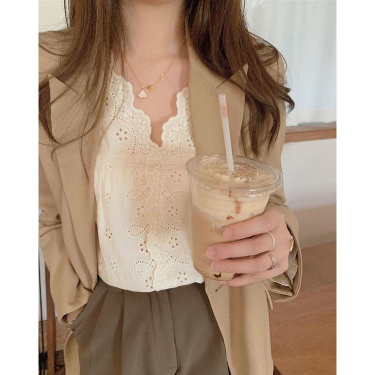 【SHOPLIST限定】スカラップ刺繍ブラウス トップス ブラウス | kirakiraShop  | 詳細画像3 
