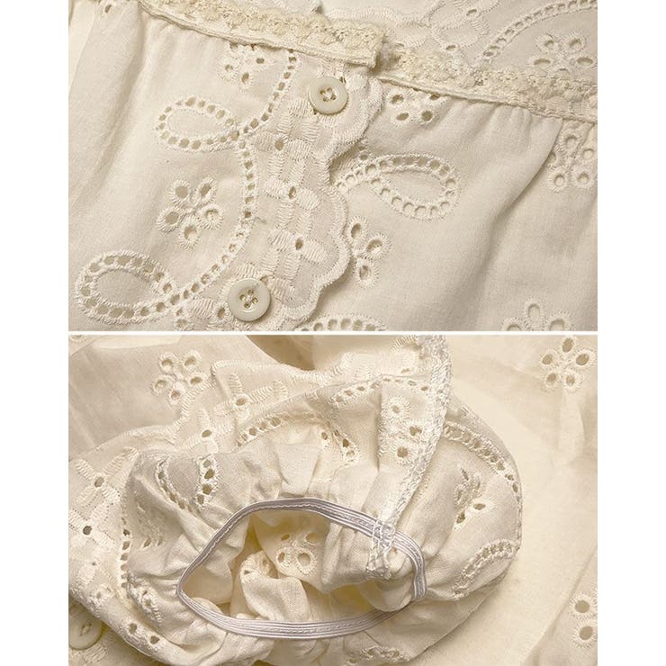 【SHOPLIST限定】スカラップ刺繍ブラウス トップス ブラウス | kirakiraShop  | 詳細画像5 