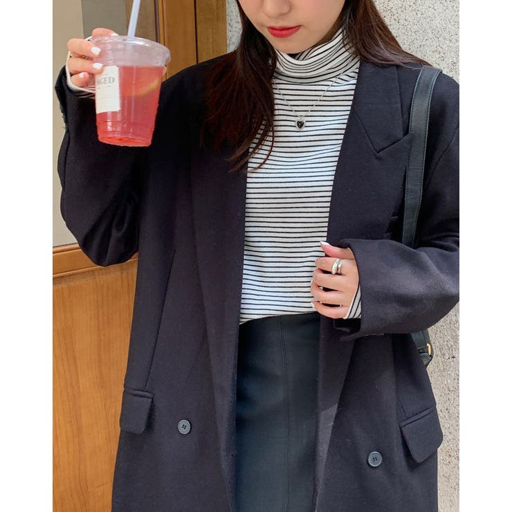 SHOPLIST限定】タートルネックボーダーロンT トップス ロンT[品番