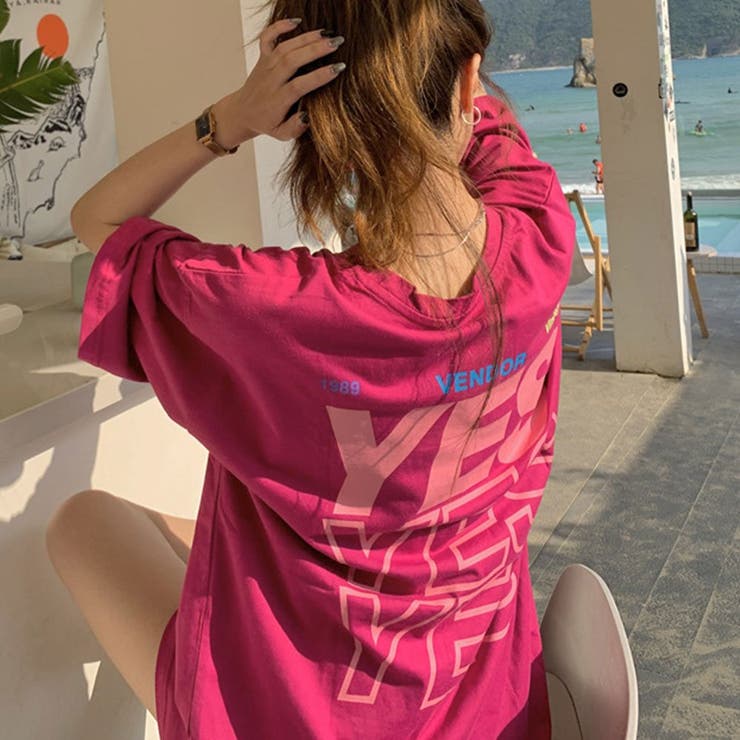 tシャツ キラキラロゴドロストミニPK レディース 109030_db30.jpg?20240612130453