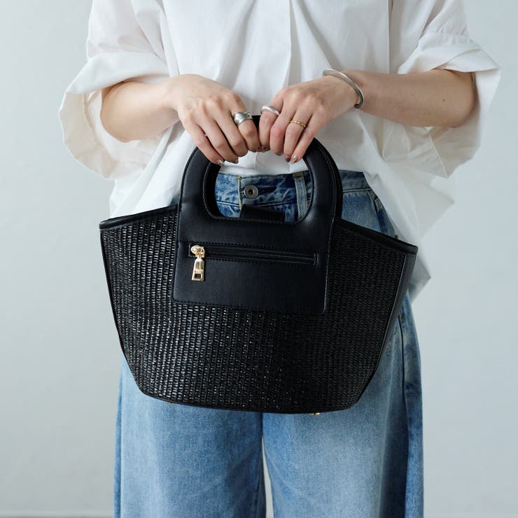 新品】MAISON CONNIE クロスビジューかごバッグ イタリア製