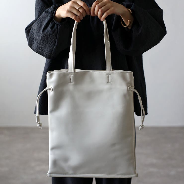 トートバッグ A4 PUレザー 巾着 トートバッグ 12-1120[品番：KMGB0000330]｜GUSCIO