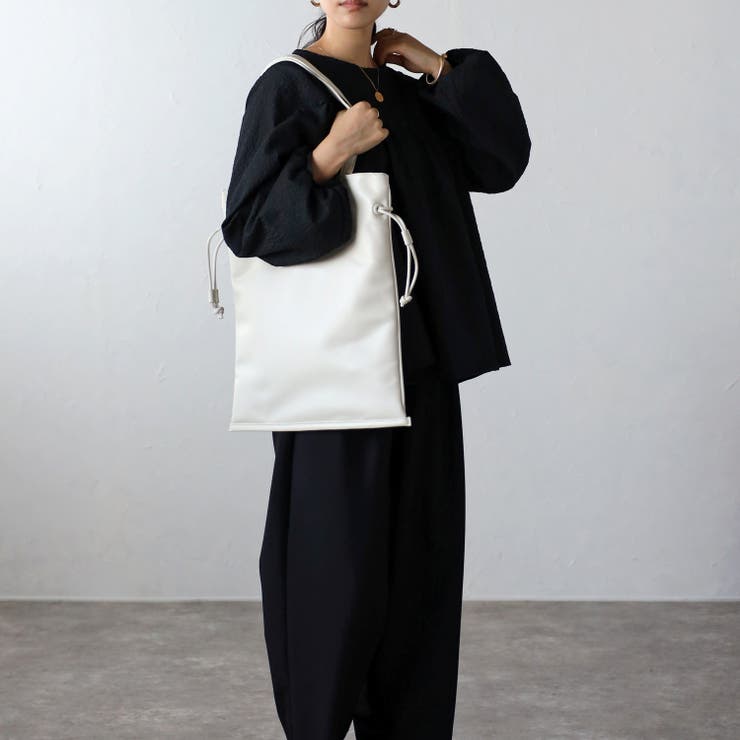 A4 PUレザー 巾着 トートバッグ 12-1120[品番：KMGB0000330]｜GUSCIO