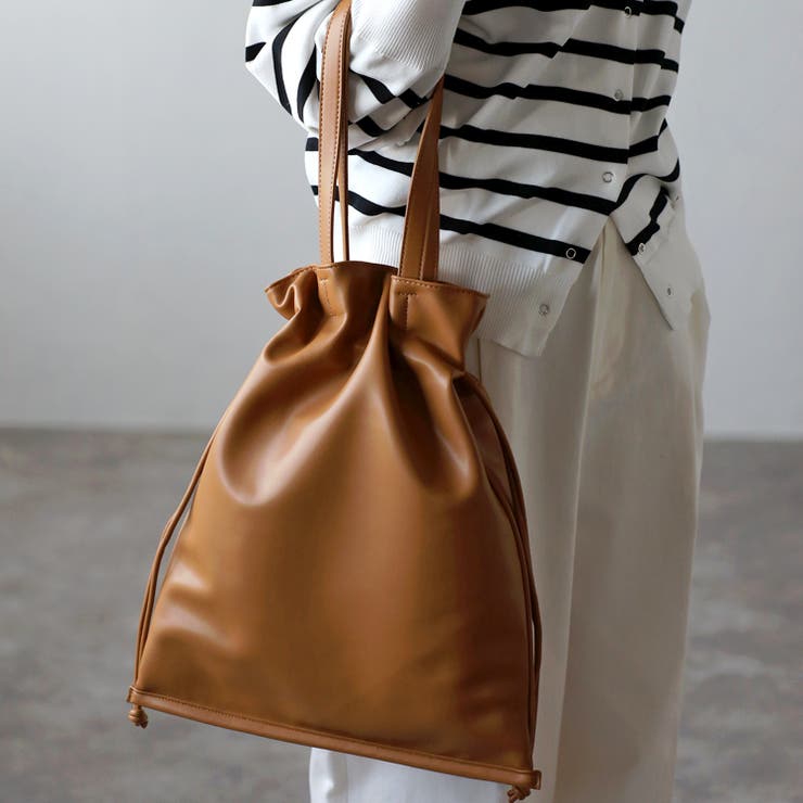 A4 PUレザー 巾着 トートバッグ 12-1120[品番：KMGB0000330]｜GUSCIO
