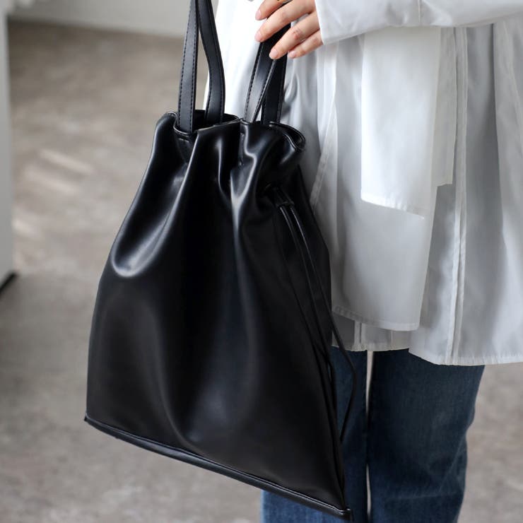 A4 PUレザー 巾着 トートバッグ 12-1120[品番：KMGB0000330]｜GUSCIO