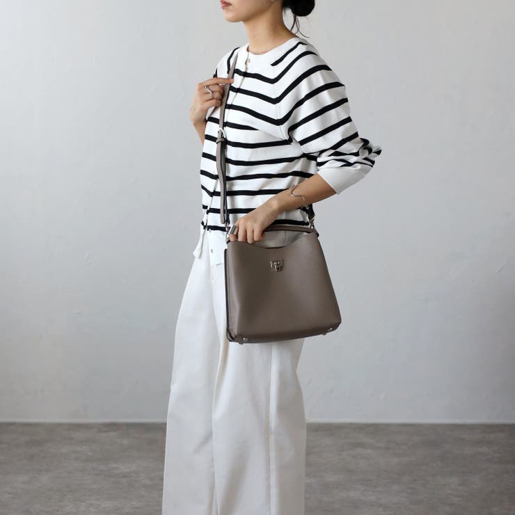 カギ付きハンドバッグ ワンハンドル ショルダー付き 12-1122[品番