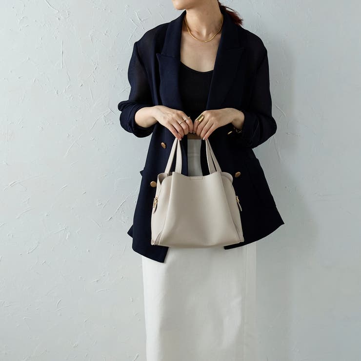 グッシオ GUSCIO 2WAYミニハンドバッグ ショルダー付 （GREIGE