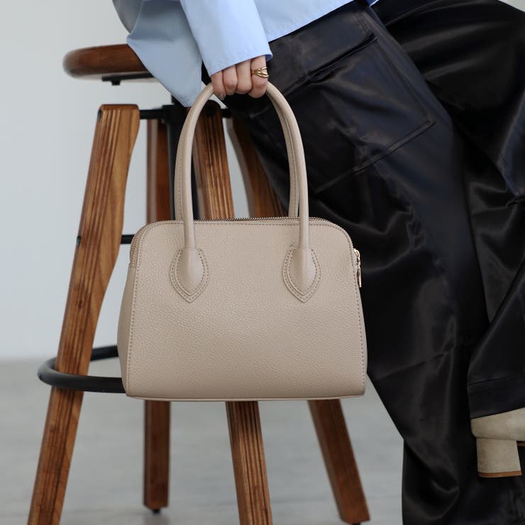 ハンドバッグ  ボストン型 三室構造 ショルダー付き 12-1187 | GUSCIO | 詳細画像9 