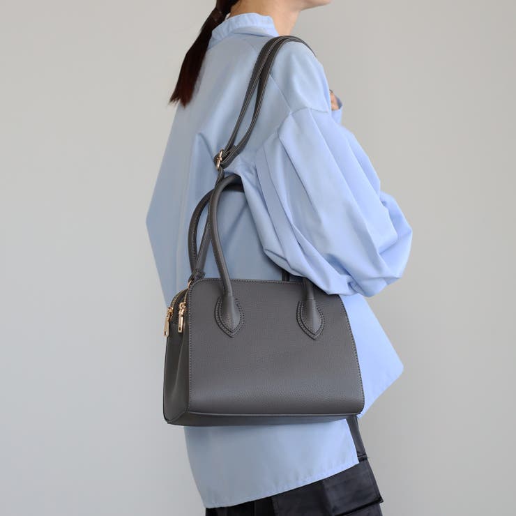 ハンドバッグ  ボストン型 三室構造 ショルダー付き 12-1187 | GUSCIO | 詳細画像1 