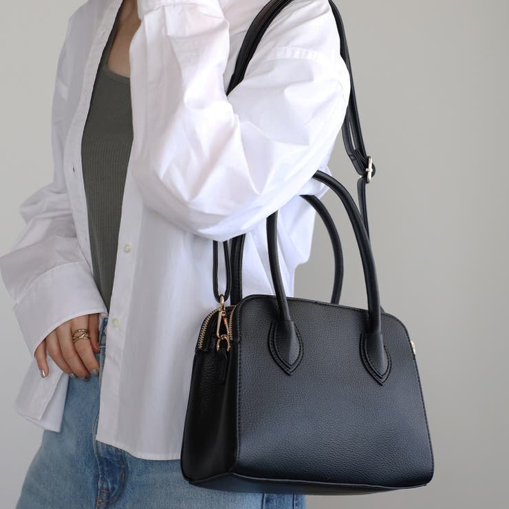 ハンドバッグ  ボストン型 三室構造 ショルダー付き 12-1187 | GUSCIO | 詳細画像19 