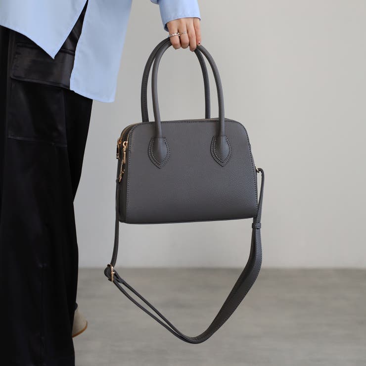 ハンドバッグ  ボストン型 三室構造 ショルダー付き 12-1187 | GUSCIO | 詳細画像2 